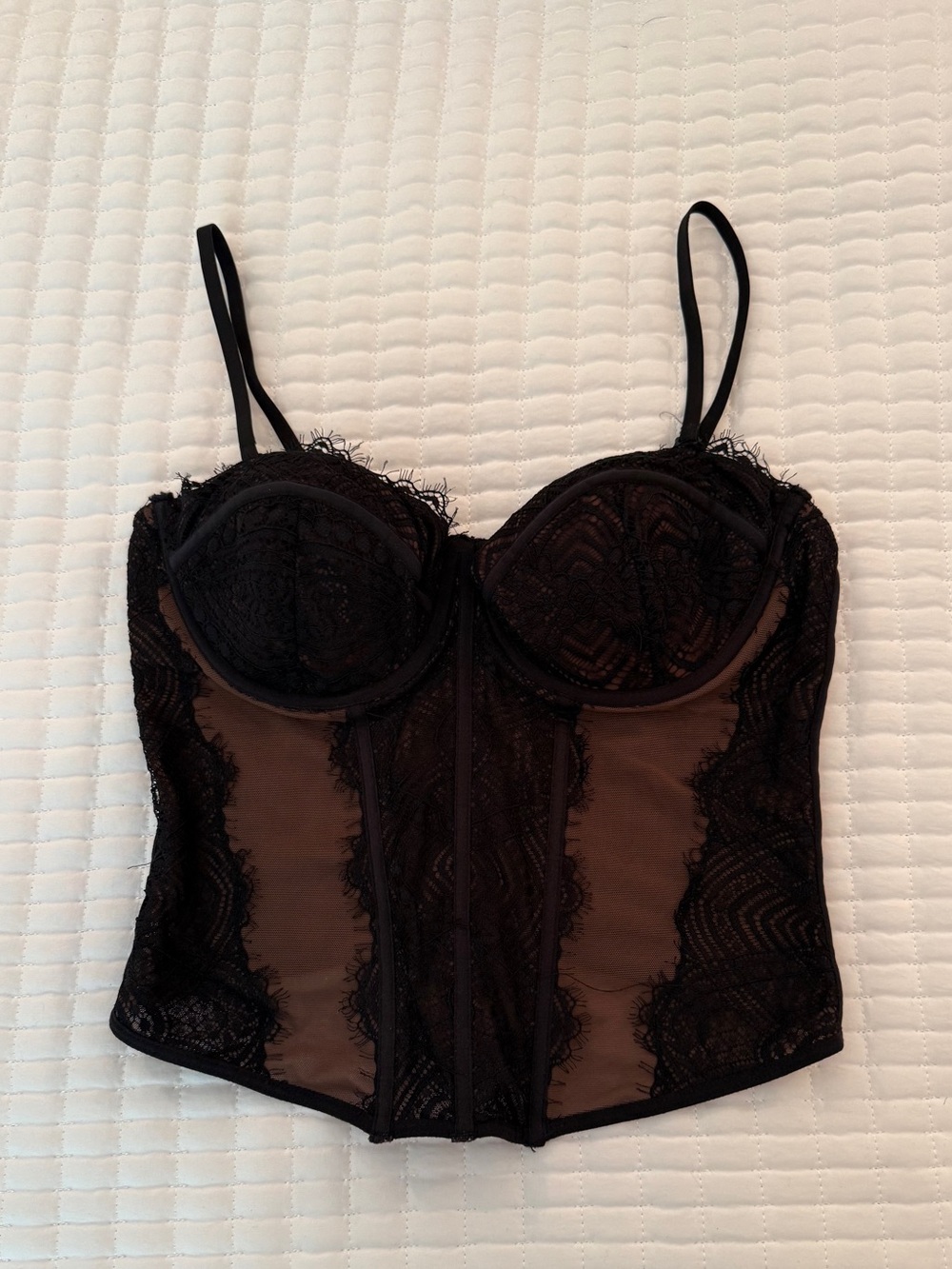 Garage Black and Brown Lace Corset Top - Women Intimates & Sleepwear or Cute Top